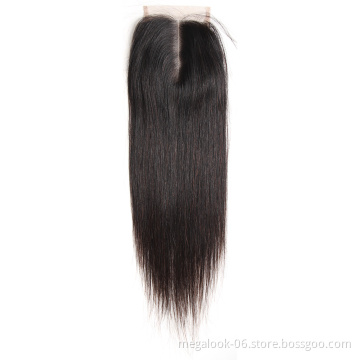 Customized 6 X 6 7X7 Raw Pre Plucked Short Straight Silk Top Baby Hair Single Drawn Swiss Lace Closure